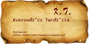 Kutrovácz Terézia névjegykártya